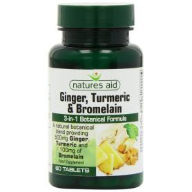 Ginger, Turmeric, Bromelain, 60 comprimate, Natures Aid pret, prospect