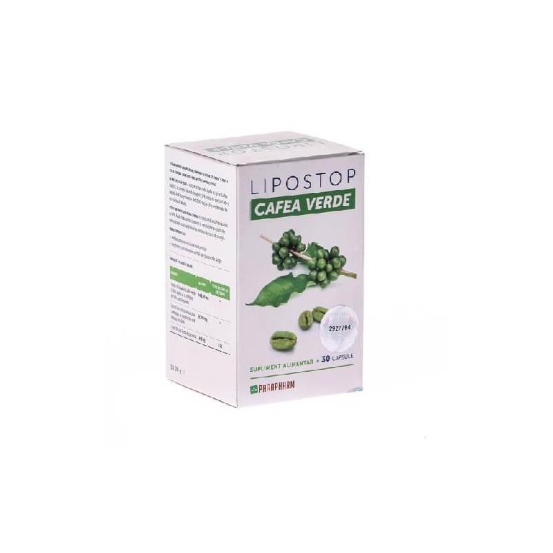 Lipostop Cafea Verde, 30 capsule, Parapharm : Farmacia Tei online Cafea de slabit in farmacii