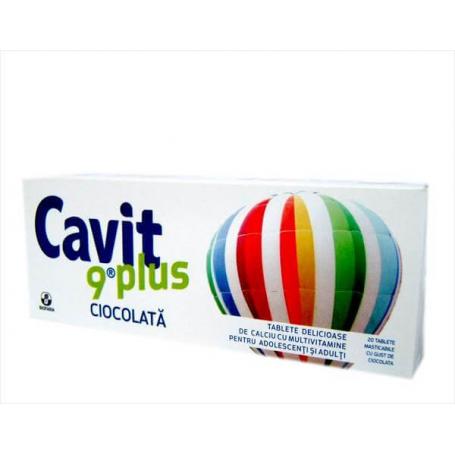 Cavit 9 plus Ciocolata, 20 tablete, Biofarm